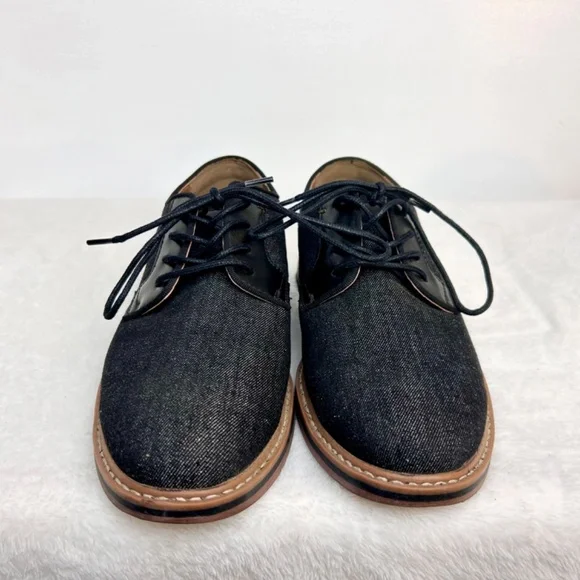 Madden NYC Leo Black Denim Lace Up Oxfords Loafer Men's Size US7/ Euro39.5/Mex25 - Picture 5 of 10